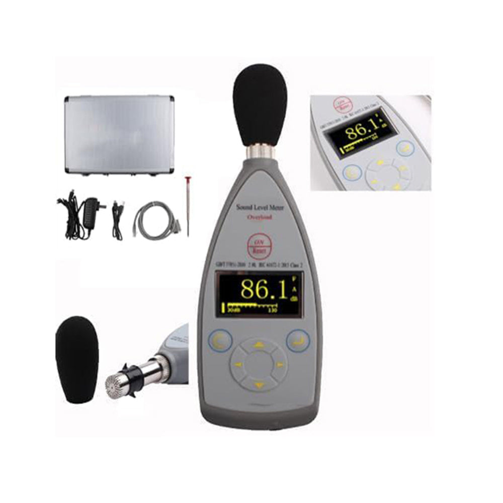 VTSYIQI Class 2 Noise Meter Integrating Decibel Meter Class 2 Sound Level Meter with Integrating Function Range 20Hz-12.5kHz 30dB(A)-130dB(A) 8000 Groups Data Storage 32kHz A/D Bits