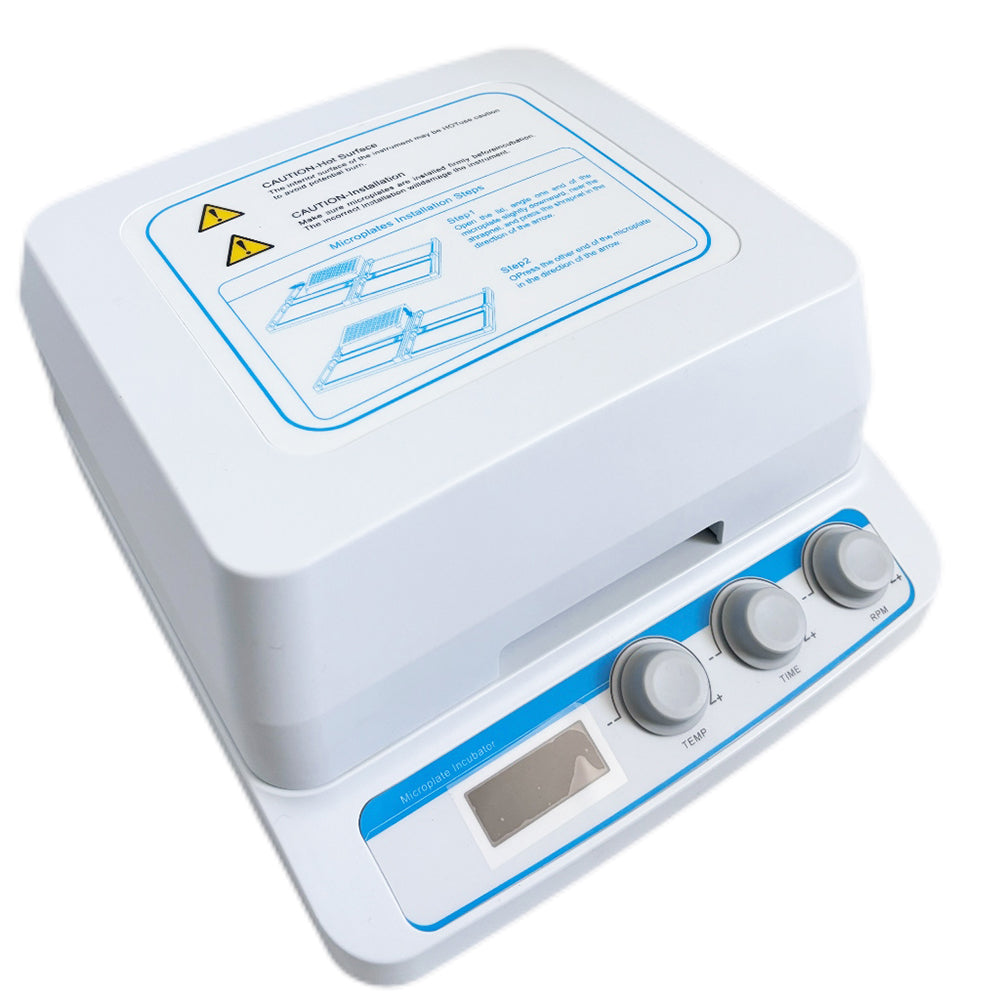 VTSYIQI Microplate Incubator Microplate Thermostatic Shaker with Temperature Control Rrange RT+5℃~70℃ Speed Range 100~1600rpm Sample Capacity 2 Microtiter Plates or Deep Well Plates Control Accuracy  ≤ ±0.3℃ Time Set 1-9999min