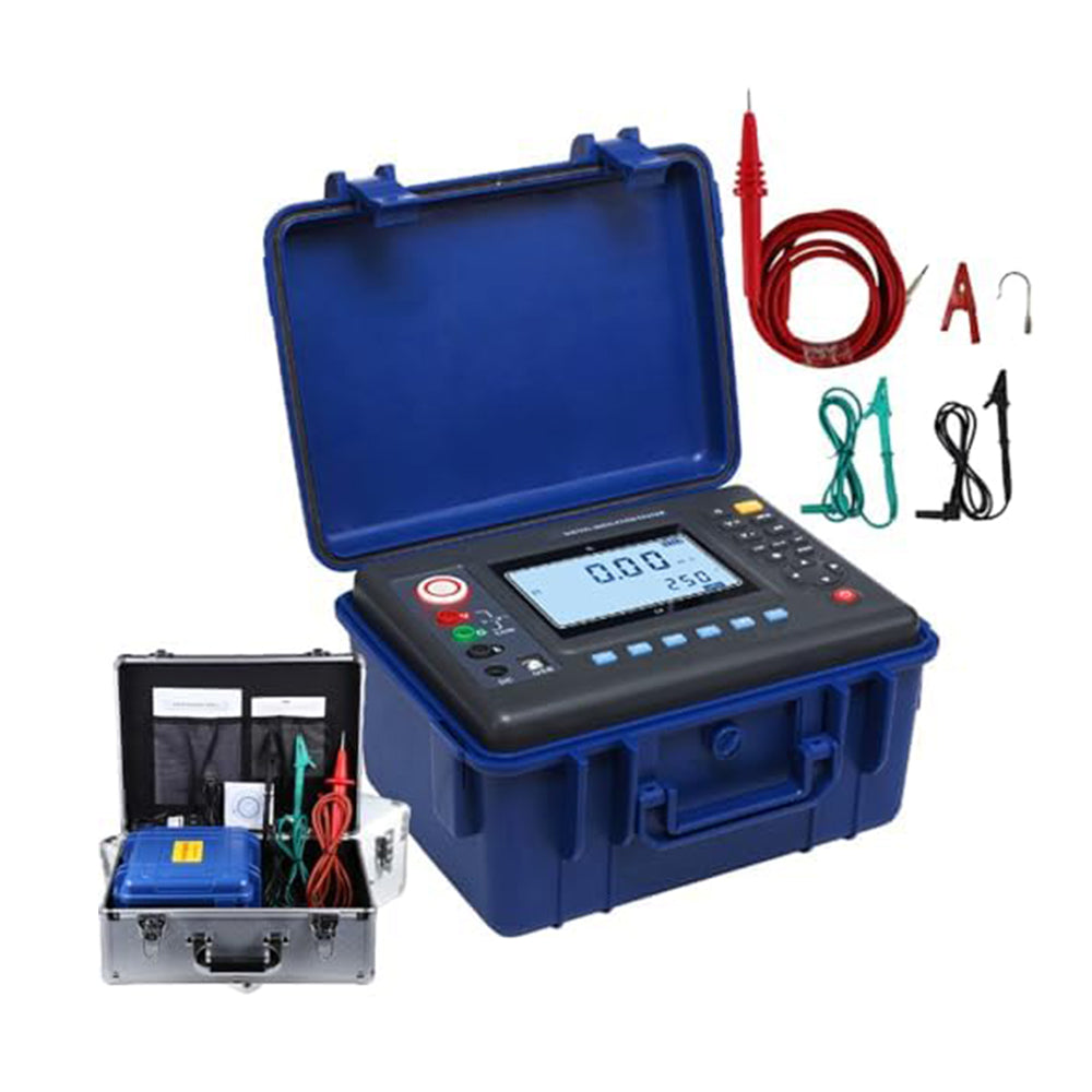 VTSYIQI Digital Insulation Resistance Tester Meter High Voltage 5kv Insulation Resistance Meter Tester Kit with 5KV Rated Voltage 2TΩ Resistance 1000V DC Voltage 0-750V AC Voltage 500 Groups Storage