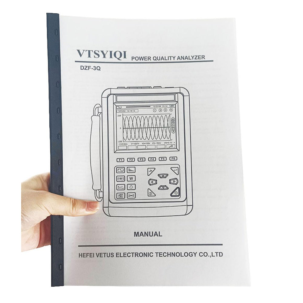 VTSYIQI Three-Phase Power Quality Meter Logger Analyzer Monitor Recorder with Transient Capture Function 4 PCS Flexible Coil Current Sensor CT Size Ф300mm Measurement Range 10A ~ 6000A Starting Current Monitoring