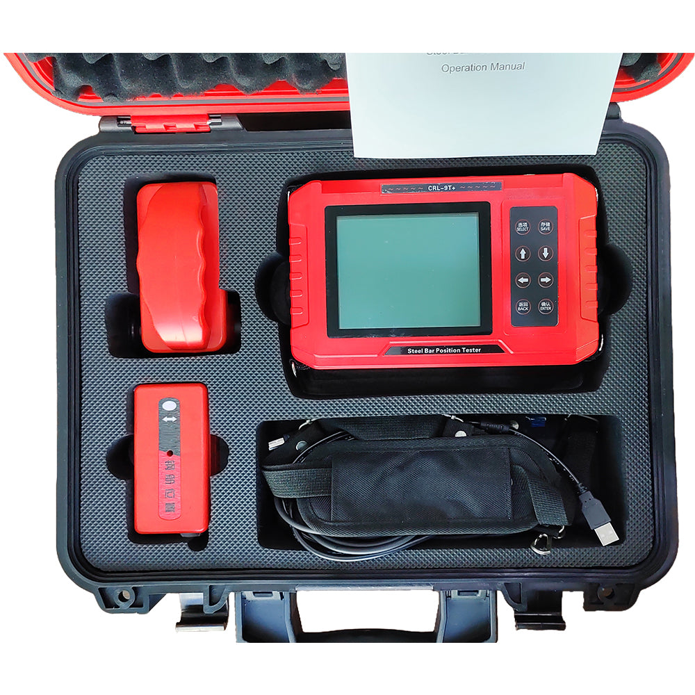 VTSYIQI Concrete Rebar Scanner Digital Reinforcement Scanner Locator with Steel Bar Diameter Range Ф6mm～Ф50mm Diameter Nominal Scale Range Ф6mm～Ф32mm USB Interface LCD Display