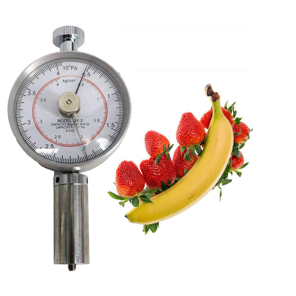 VTSYIQI Fruit Penetrometer Sclerometer Fruit Hardness Tester Meter Fruit Durometer with Pressure Head 3.5mm Measuring Range 0.5 to 4kg/cm2 (x10 5pa)