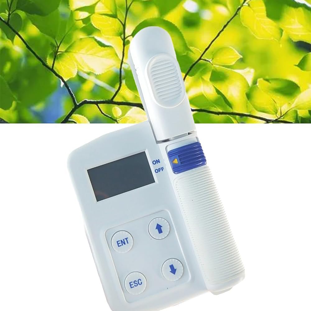 VTSYIQI Plant Nutrition Analyzer Leaf Nitrogen Content Tester with Data Storage Function Chlorophyll 0.0 to 99.9SPAD Leaf Surface Temperature -10 to 99.9℃ Nitrogen Content 0.0 to 99.9mg/g Measuring Area 2mm*3mm