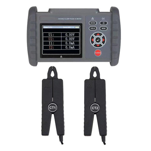 VTSYIQI Double Clamp Phase Voltammeter with Jaw Size Φ8mm Active Power Range -12kW～12kW Reactive Power Range -12kVAR～12kVAR Power Factor Range -1～+1 Apparent Power Range 0.0～12kVA