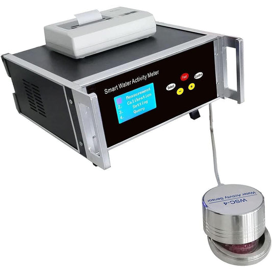 VTSYIQI Benchtop Water Activity Monitor Beef Water Activity Tester Analyzer with 1 WSC-4 Precision Sensor Range 0-1.000aw Repeatability ≤0.008aw Accuracy ±0.012 Real Time Print Measure For Dough Paste