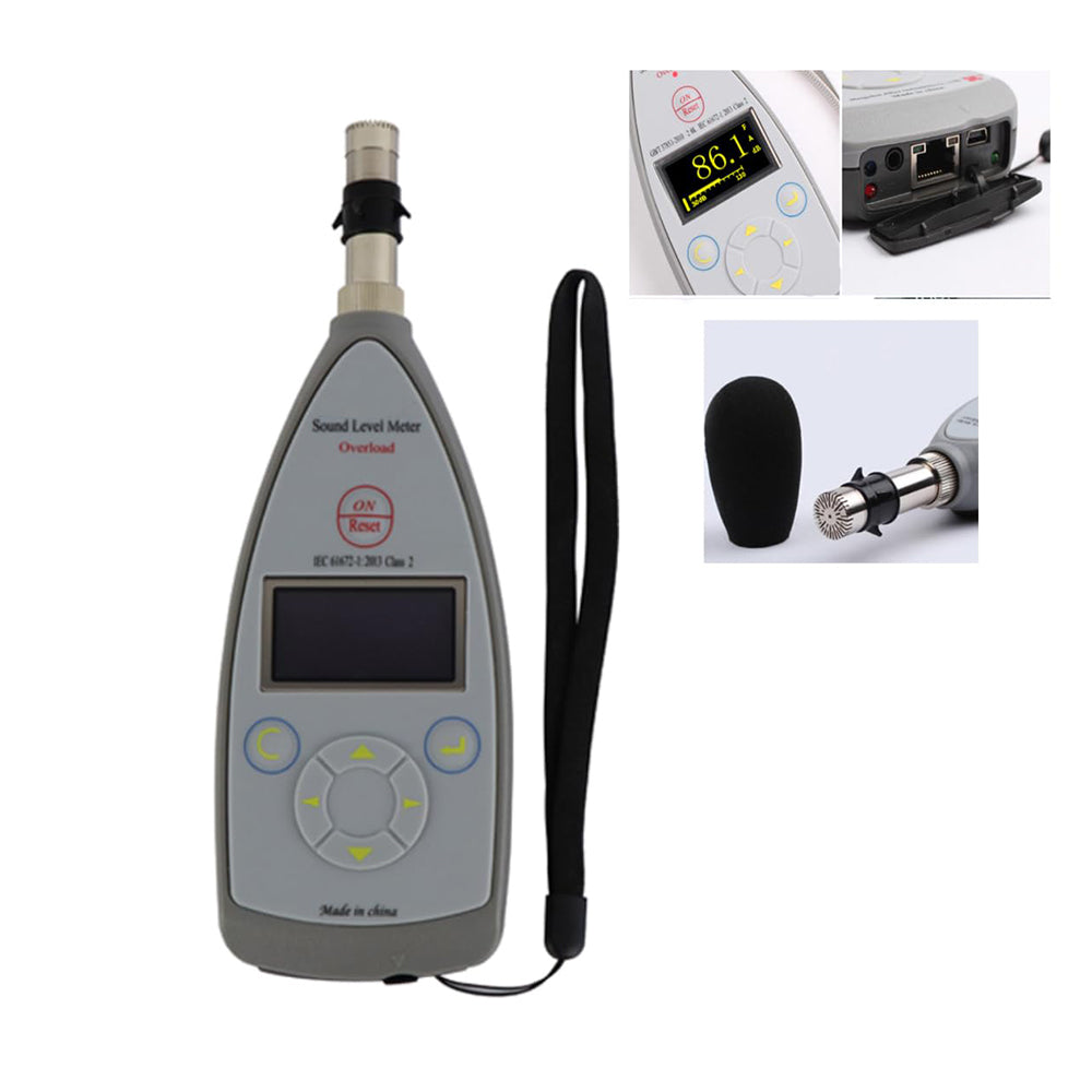 VTSYIQI Class 2 Sound Level Meter Sound Noise Meter Digital Integrating Sound Decibel Meter with Factory Noise InvestigeIntegrating Function Range 20Hz-12.5kHz 30dB(A)-130dB(A) 8000 Groups Storage