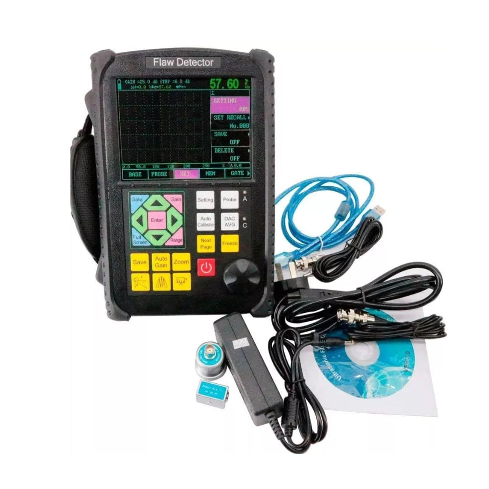 VTSYIQI Ultrasonic Flaw Detector NDT Defectoscope Tester with LED True Color Display  Frequency Range 0.5~15MHz Sound Speed 1000~15000m/s Measurement Mode Single Dual Thru Measuring Range 0~10000mm