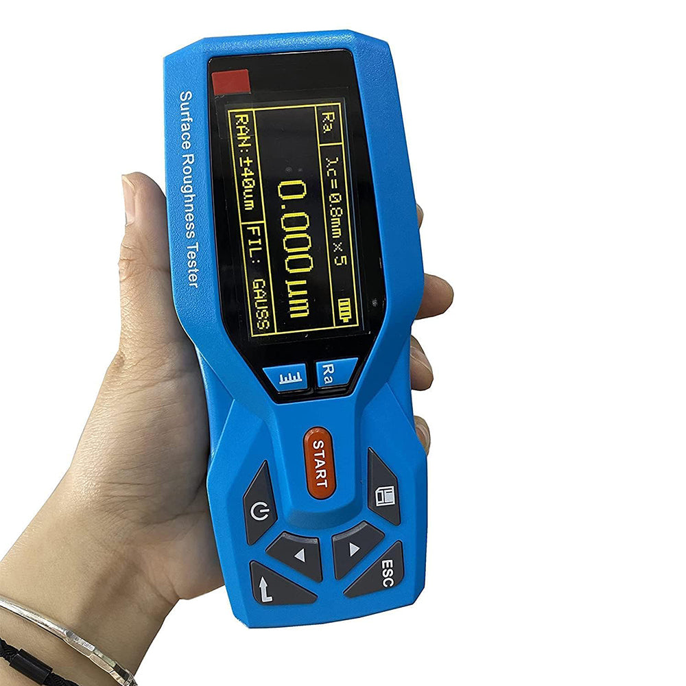 VTSYIQI Surface Roughness Tester Portable Roughness Tester with Measuring Range (µm）Ra 0.005-16.000 Rz 0.02-160.00 Indication Accuracy 0.001μm Indication 20 Testing Parameters Maximum Drive Stroke 17.5mm/0.7 Inch