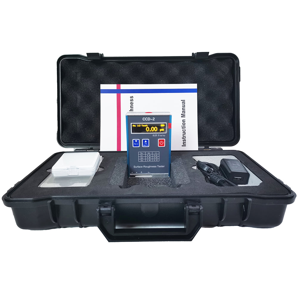 VTSYIQI Portable Surface Roughness Tester Gauge Meter with 4 Testing Parameters Ra Rz Rq Rt Range Ra Rq 0.05-15.0μm Rz Rt 0.1-50.0μm Aluminum Design Shell Rechargeable Li-Battery Pocket-Size Fast Delivery