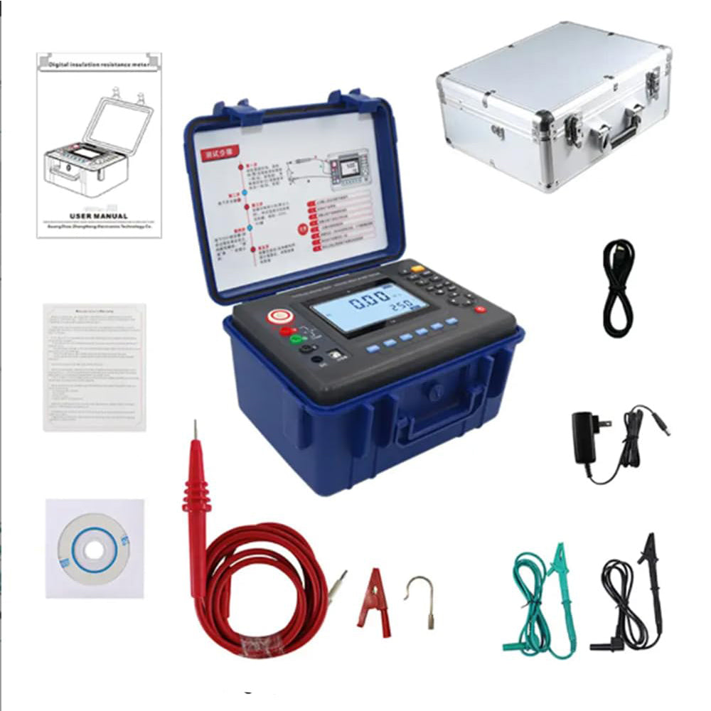 VTSYIQI 5kv Insulation Resistance Meter High Voltage Insulation Resistance Testers with Resistance 0.01MΩ-2TΩ DC Voltage 0-1000V AC Voltage 0-750V for Motors Cables Insulating Test Lithium Battery