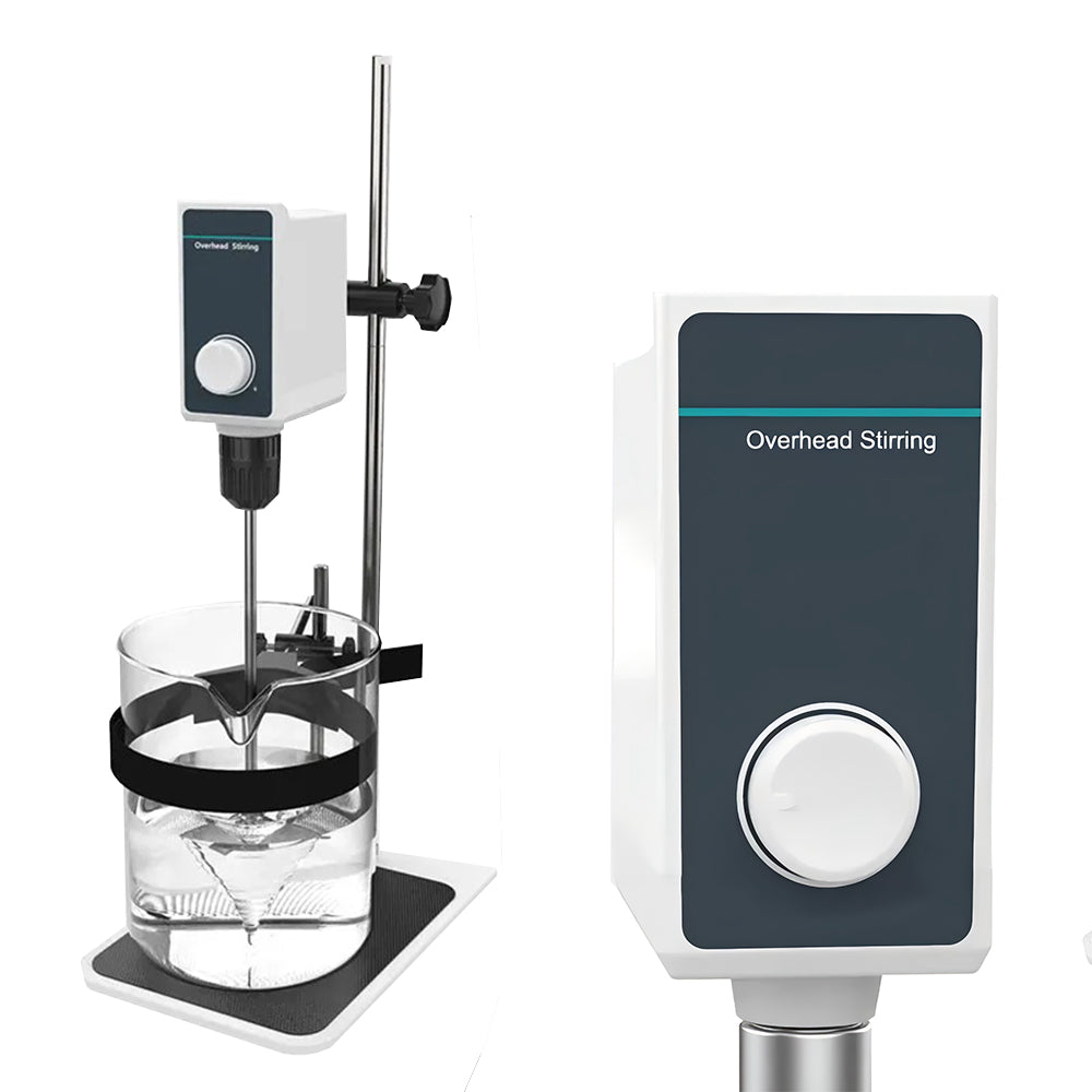 VTSYIQI Lab Overhead Stirrer Electric Overhead Stirrer with Max Torque 20N.cm Maximum Amount of Stirring 10L Speed 100-1000rpm Maximum Viscosity 10000mPas Drill Clamp Diameter 1-10mm for Stirring Liquids of Different Viscosities