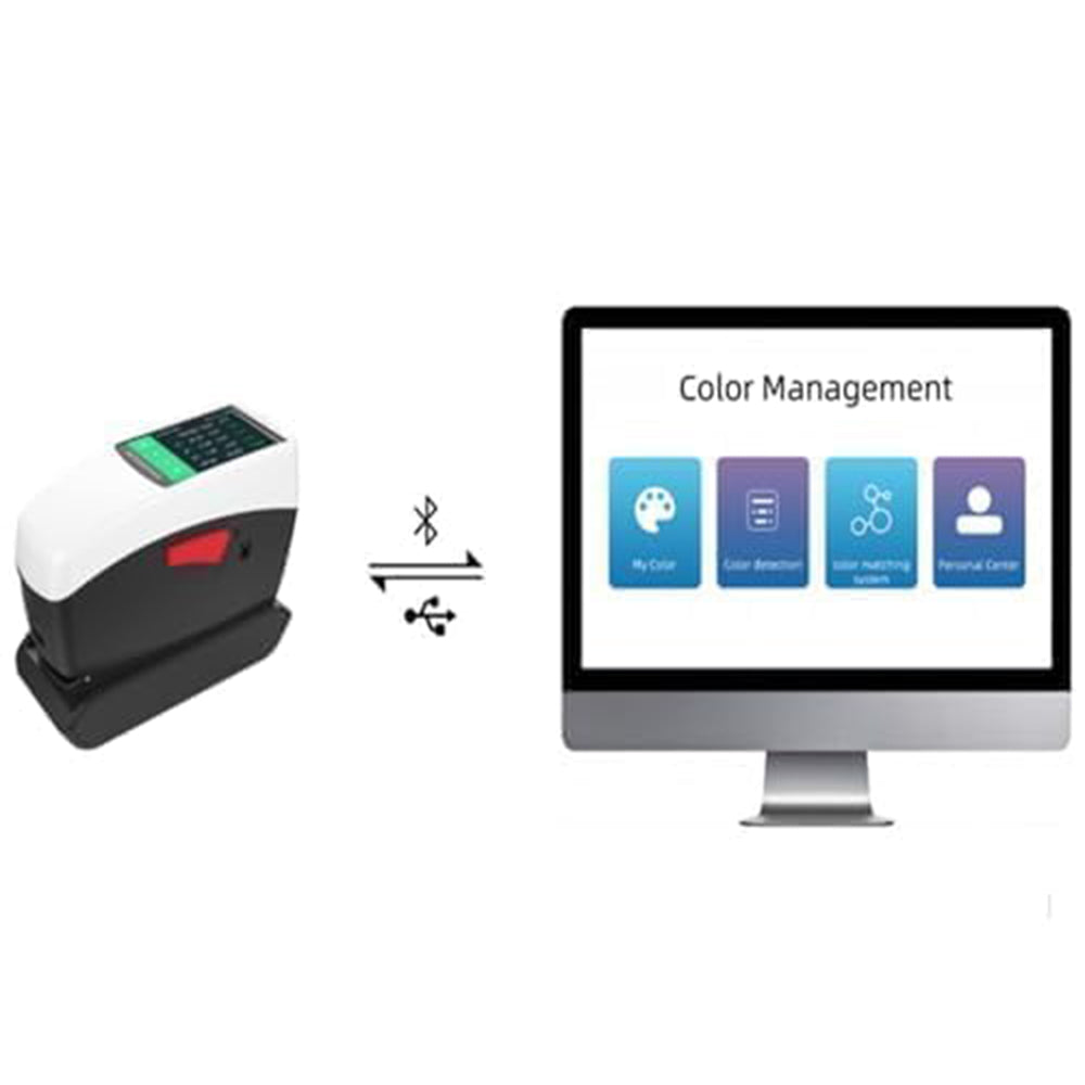 VTSYIQI Color Density Meter Spectro Densitometers Measurement with Caliber 5mm 0.01 Accuracy dE*ab ≤0.02 Repeatability Integrated Physical Positioning 1000 Items Storage USB Bluetooth Interface