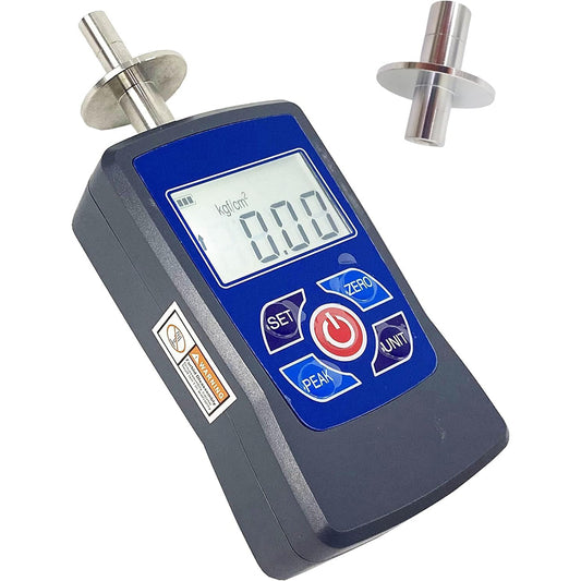 VTSYIQI Fruit Hardness Tester Meter Fruit Penetrometer Fruit Durometer with 2 Pressure Heads Diameter Φ11.1mm Φ7.9mm Buzzer Alarm Function Range 0.2-15 Kgf/cm2 (×105 Pa) 0.4 To 30Kgf/cm2 (×105 Pa) for Apples Pears Cucumbers Hami-melons Etc