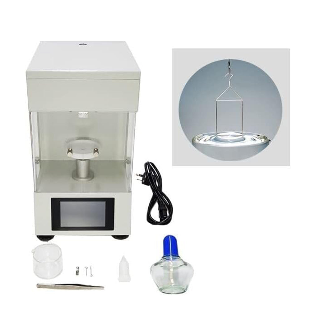 VTSYIQI Interfacial Tensiometer Du Nouy Tensiometer With Range 0 to 1000mN/m Accuracy 0.01mN/m Platinum Loop 4.3 inch Touch Screen