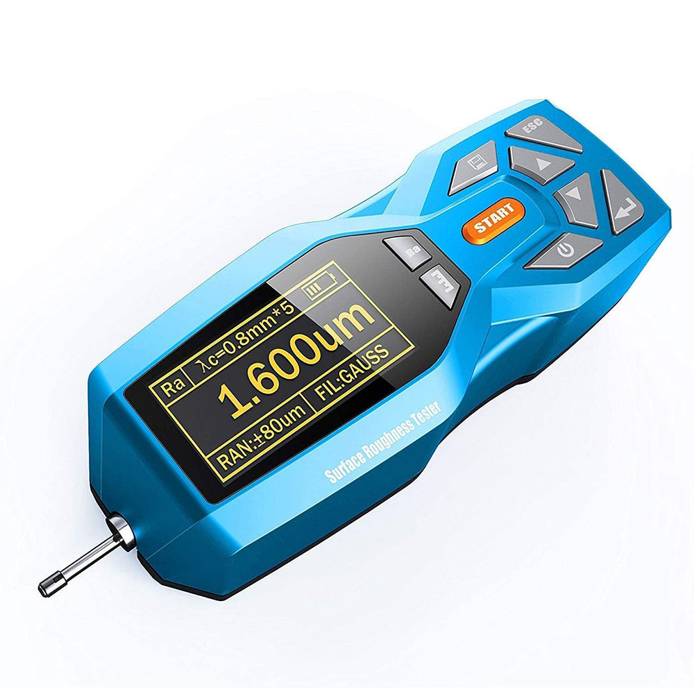 VTSYIQI Surface Roughness Meter Tester Portable Surface Roughness Gauge with 20 Testing Parameters Measuring Range (µm）Ra 0.005-16.000 Rz 0.02-160.00 Maximum Drive Stroke 17.5mm/0.7 Inch Indication Accuracy 0.001μm