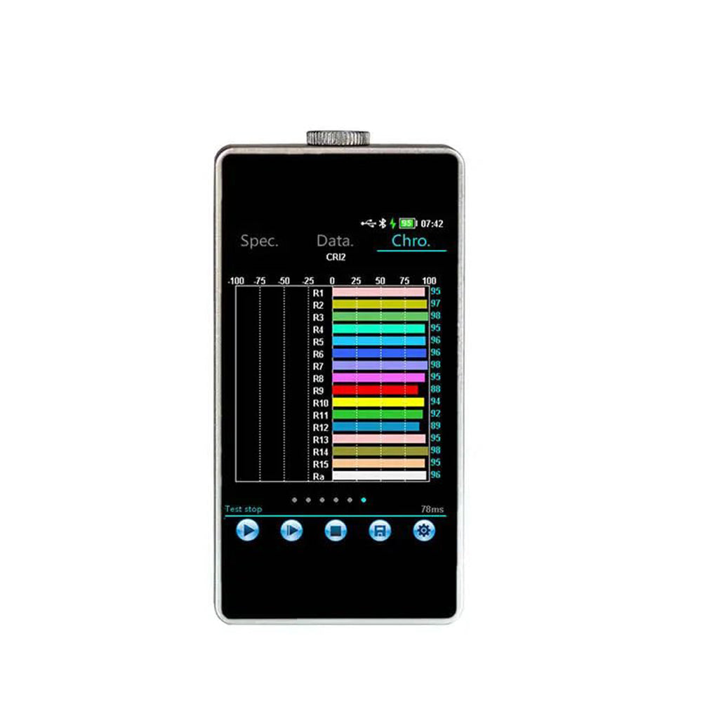 VTSYIQI Spectral Illuminometer Spectral Illuminance Meter Analyzer with Illuminance Measurement Range 0.1lx～500klx Integration Time 50µs～10000ms Wavelength Range 380nm～780nm 4G Storage Capacity