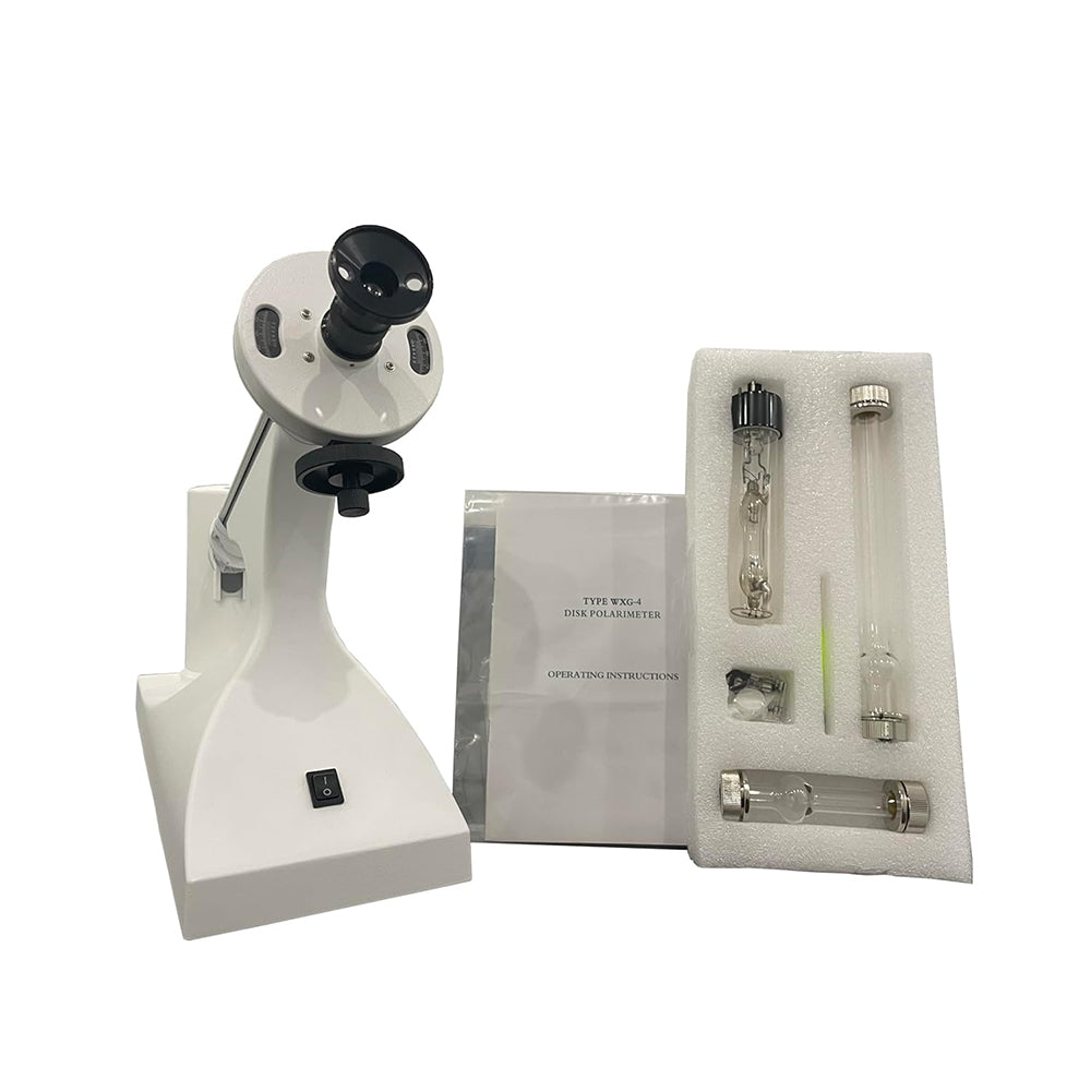 VTSYIQI Laboratory Polarimeters Manual Polarimeter Instrument with Sodium Lamp -180° to +180° Accuracy 0.05° Research Industry Type Disk Polarimeter 100mm and 200mm Polarimeter Tube