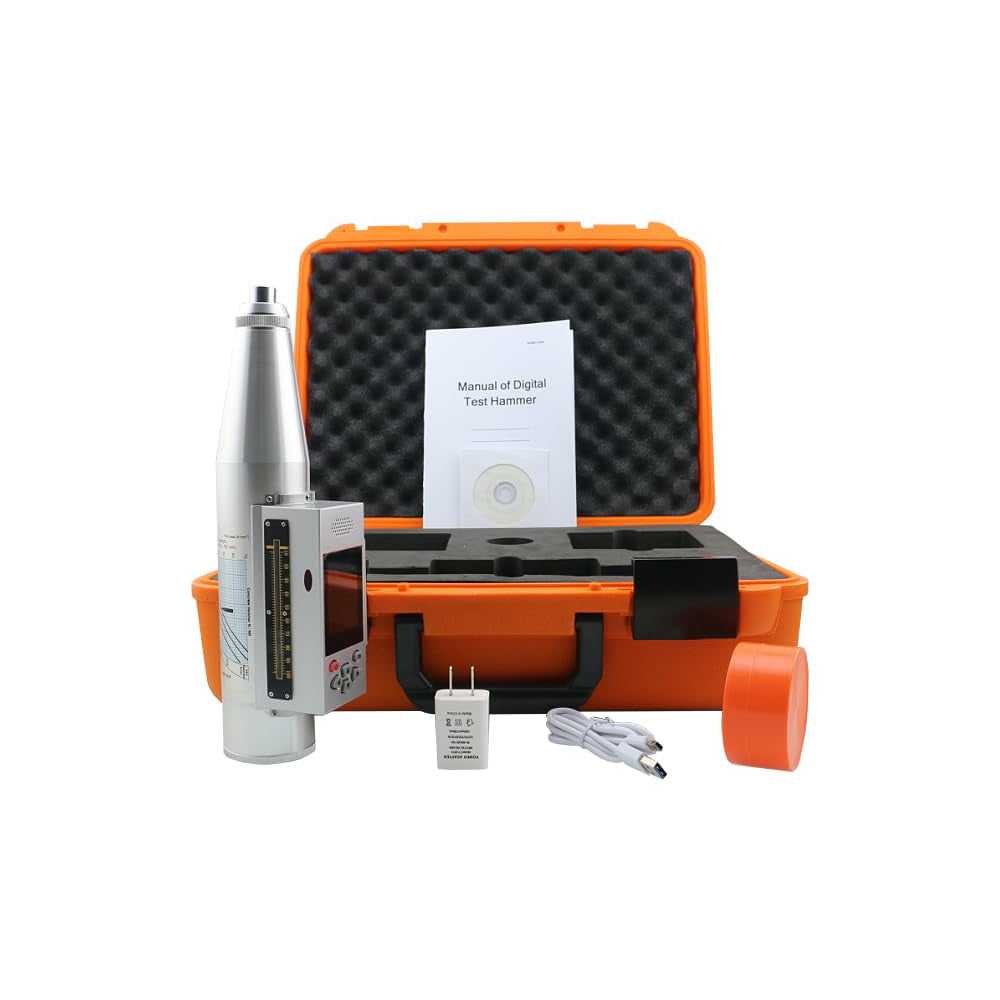 VTSYIQI Integrated Voice Concrete Hammer Tester with Spring Constant7 85N/m Measuring Ranges 10 to 60MPa Rebound Hammer 3.7V/1500mAH Rechargeable Li Battery