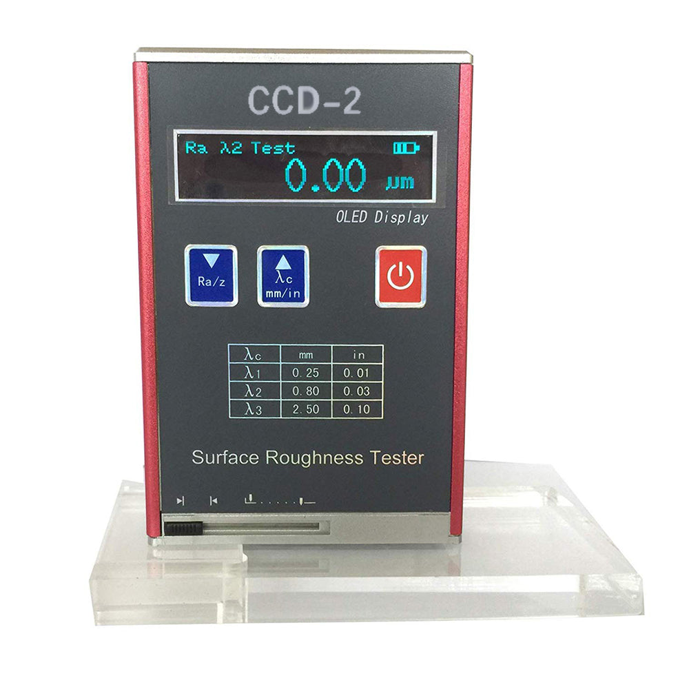 VTSYIQI Surface Roughness Tester Surface Roughness Machine Meter with 4 Testing Parameters (µm）Ra Rz Rq Rt Accuracy 0.01μm Measuring Range Ra Rq 0.05~15.0μm Rz Rt 0.1~50.0μm Indication Stroke Length 6mm