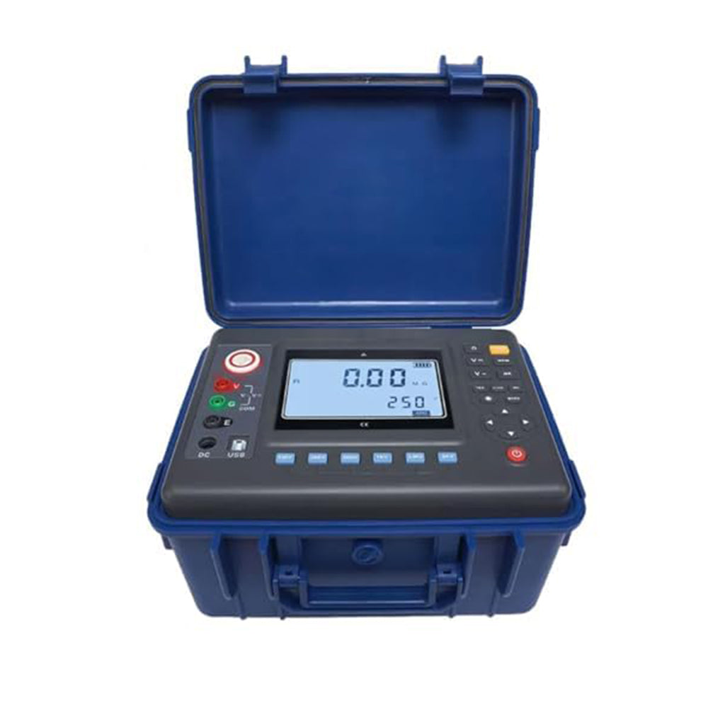 VTSYIQI High Voltage Insulation Meter Digital 10Kv Insulation Resistance Tester with Resolution 0.01MΩ Rated Voltage 250V 500V 1000V 2500V 5000V 10KV 500 Groups Data Storage