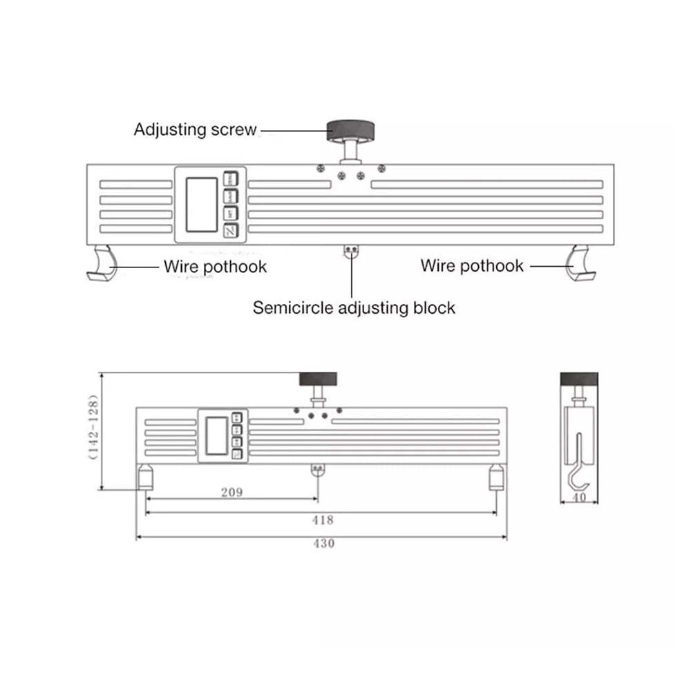 VTSYIQI Elevator Rope Tension Meter Cable Tension Meter with Max Load Range 300N Resolution 0.1N Accuracy ± 5% 6-bit Large Screen Display Data Storage and Output Function for Tension Testing of Lift Traction Ropes