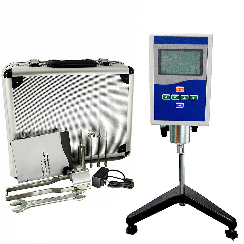 VTSYIQI Digital Rotary Viscosity Meter Rotary Viscometer Viscosity Fluidimeter Tester Meter with 1~2000000mPa.s Accuracy ±1% 4 Rotor Fluidimeter Tester Meter for Coatings Adhesives Greases