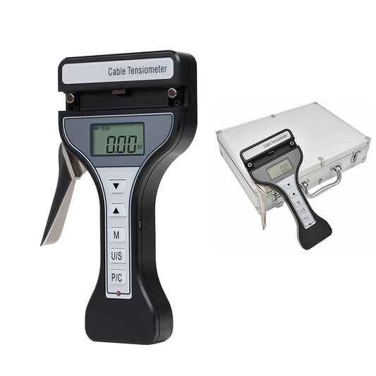 VTSYIQI Wire Rope Tensiometer Cable Tension Meter Tester Digital Rope Tension Gauge Tensiometer with Tension Range 50-500N Steel Cable Size 1/8(3.5mm) 5/32(4mm) 3/16(4.5mm) 7/32(5.5mm) 1/4(6mm)