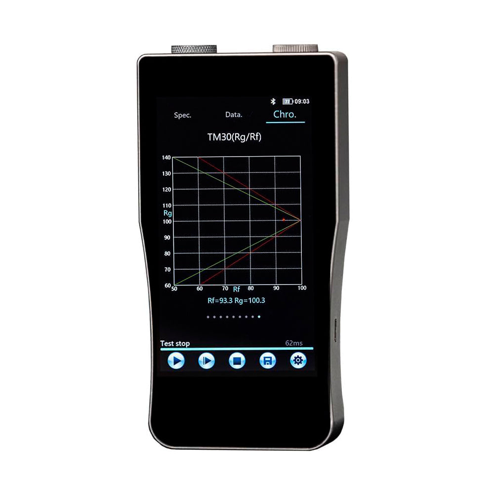 VTSYIQI Flicker Spectrometer Spectral Stroboscopic Illuminometer with Wavelength Range 350~800nm Wavelength Data Output Interval 1nm Telephoto Cross Asymmetric CT Spectroscopy System Single Test/Continuous Test High-Precision CCD Sensor