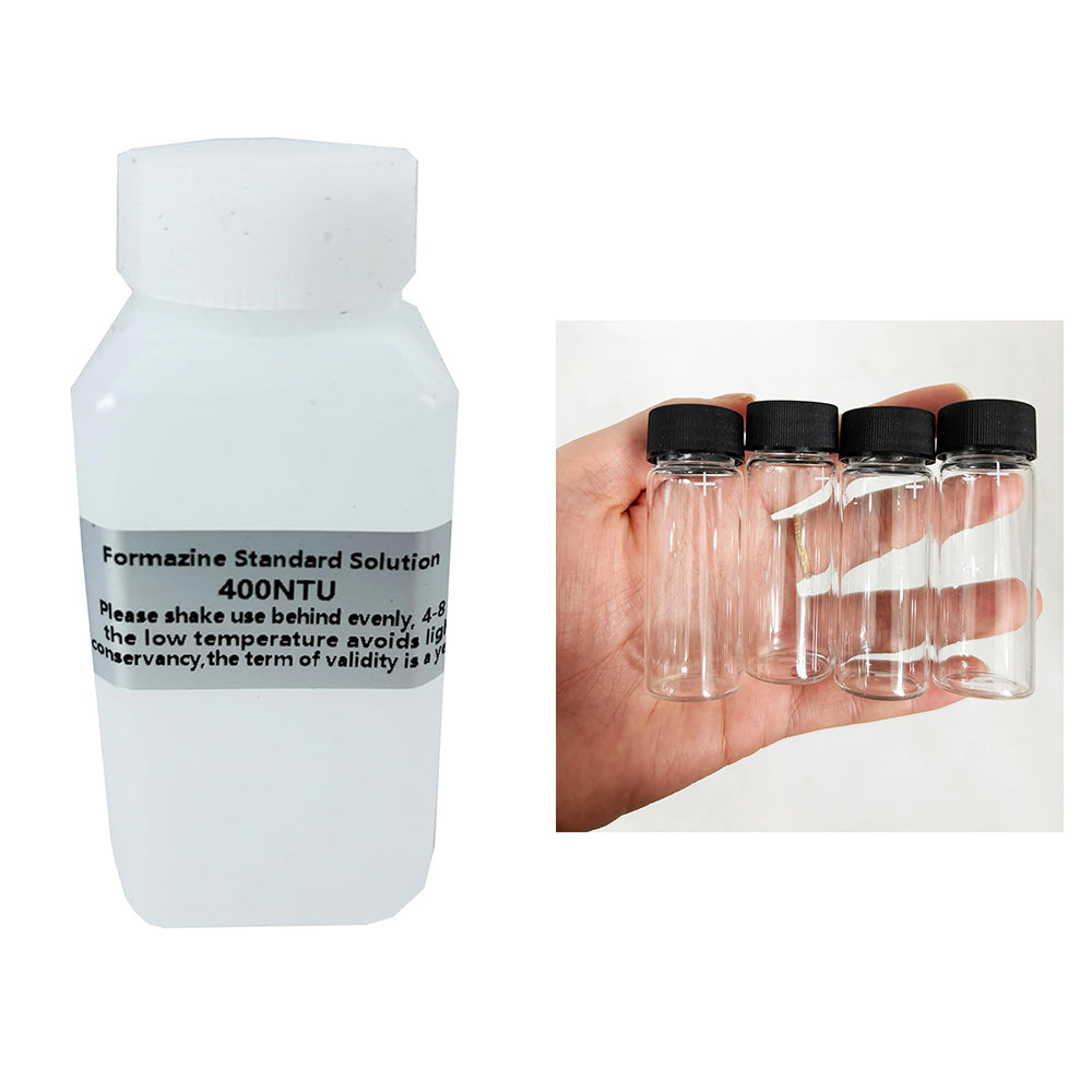 VTSYIQI Turbidimeter Turbidity Calibration Standard Formazin Solutions 400NTU 100ml with 4 Sample Bottles Fast Delivery for Calibrating SGZ-B Series Turbidity Meters Turbidimeters