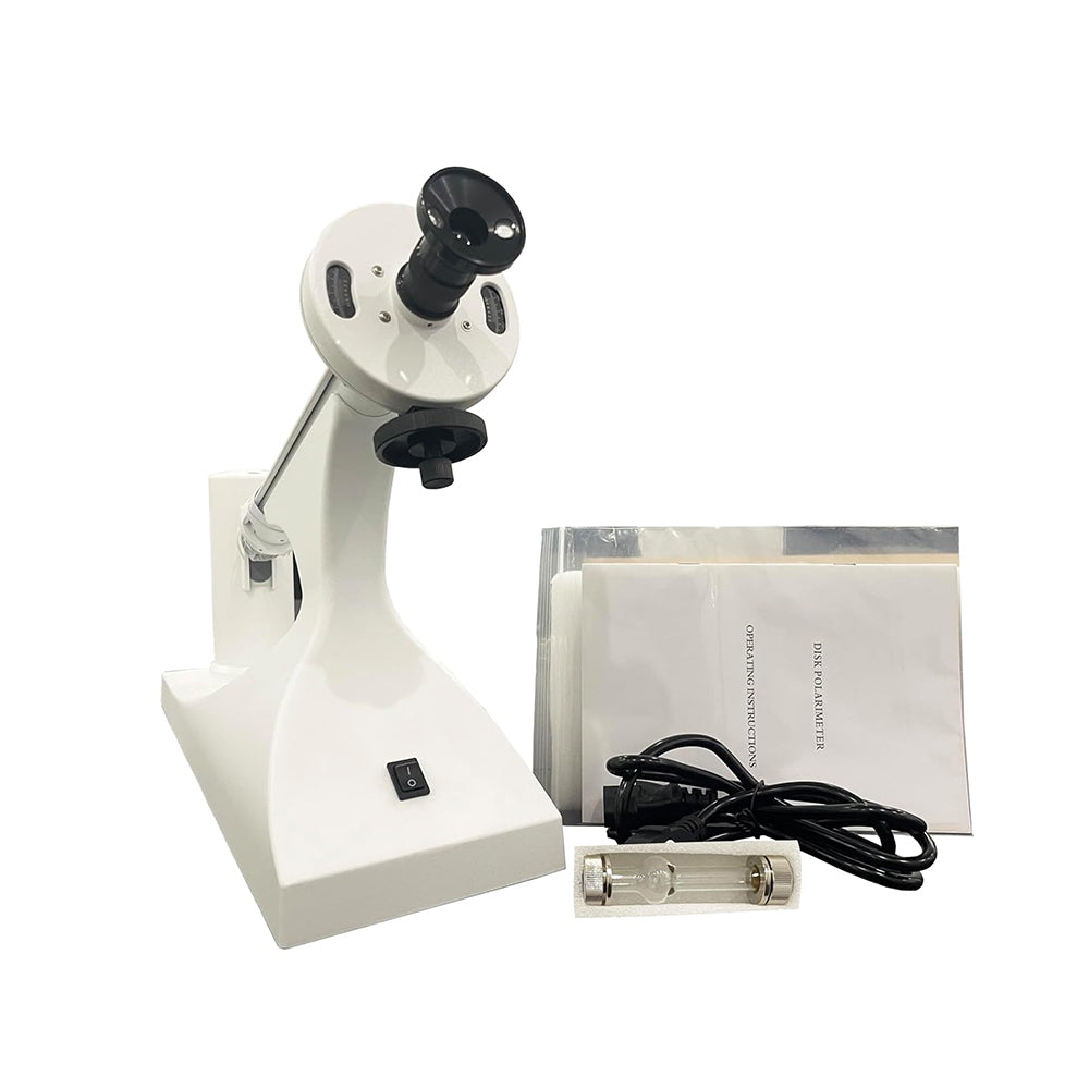 VTSYIQI Lab Polarimeter Manual Polarimeter with 100mm 200mm Polarimeter Tube Optical Rotation Specific Rotation Concentration International Sugar Scale 90 Degree 110V Voltage