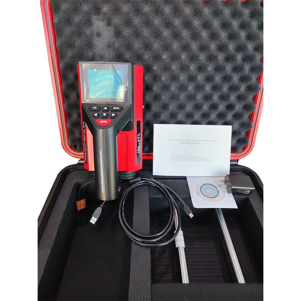 VTSYIQI Integrated Laser Concrete Rebar Locator Steel Bar Scanner Concrete Protective Layer Tester with Bar Diameter Range Φ6mm~Φ50mm Normal Profile Grid Mode Waveform Scan Function High Resolution Color LCD Screen