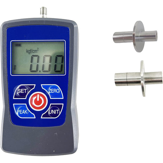 VTSYIQI Digital Fruit Hardness Tester Mini Fruit Penetrometer Hardness Testing Equipment with Range 0.2 to 15 Kgf/cm2 (×10^5 Pa) 0.4～30Kgf/cm2 (×105 Pa) Head Diameter Φ11.1mm Φ7.9mm for Strawberries Grapes Etc