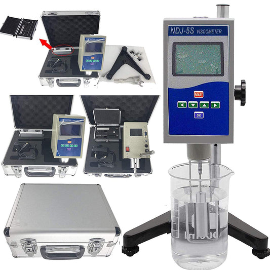 VTSYIQI Viscosity Meter Benchtop Digital Rotational Viscometer with 1~100000mPa.s Accuracy ±1% 4 Viscosity Rotors Highlight LED Display Advanced Mechanical Design