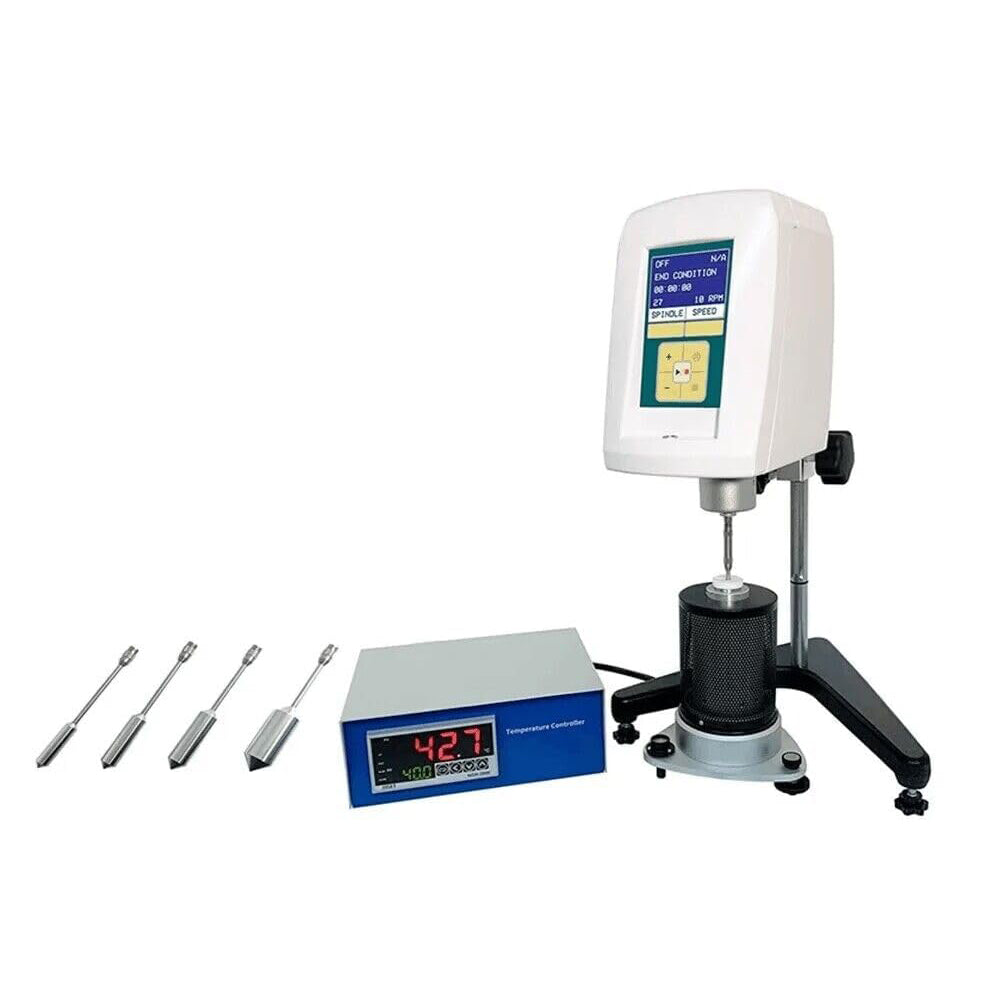 VTSYIQI High Temperature Rotational Viscometer Viscosity Testing Equipment with Measuring Range 50–3,300,000cP Temperature Range Room Temperature Plus 15℃ to 250℃ Rotor 21# 27# 28# 29# for Hot Melt Adhesives Asphalt Paraffin Etc