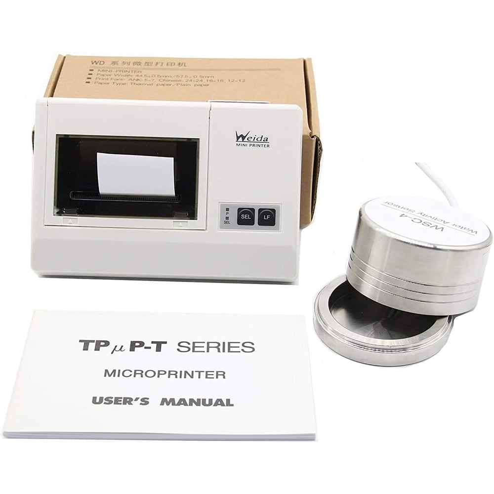 VTSYIQI Benchtop Water Activity Tester Water Activity Meters with Measurement Range 0 -0.980aw No Condensing Micro Printer Accuracy ±0.015  Probe WSC-4 for Food Jerky Dried Fruit Grain Vegetable Etc