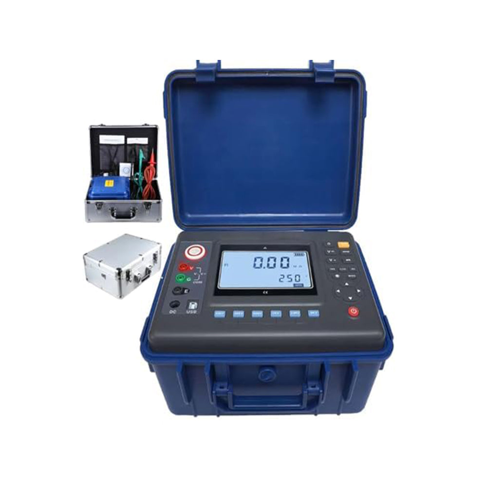 VTSYIQI High Voltage Insulation Meter Digital 10Kv Insulation Resistance Tester with Resolution 0.01MΩ Rated Voltage 250V 500V 1000V 2500V 5000V 10KV 500 Groups Data Storage