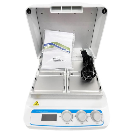 VTSYIQI Microplate Incubators Microplate Shaker with Sample Capacity Four Enzyme Plates or Deep Well Plates Temperature Control Precision ≤±0.3℃ Heating Mode Electric Heating Film Speed Range 100~1600rpm Accuracy Display 0.1℃