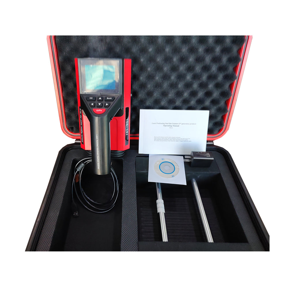 VTSYIQI Integrated Laser Steel Bar Detector with Thickness Testing Section Scanning And Grid Scanning Data Storage Function Bar Diameter Φ6mm～Φ50mm USB Interface for Measure Steel Protective Layer Thickness