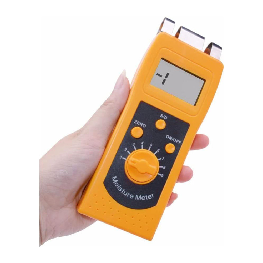 VTSYIQI Textile Moisture Tester Textile Moisture Content Meters Digital Textile Moisture Analyzer Measurement with Accuracy ± 0.5% n Range 0 to 50% Metal Sensor for Clothes Yarn Water Content Test