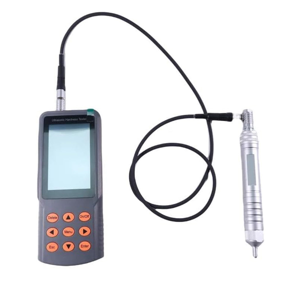 VTSYIQI Ultrasonic Hardness Gauge Ultrasonic Durometer with Force 49N 5kgf Manual Probe Range HV50~1599 HRC20~68 HB85~650 Accuracy ±4%HV ±4%HB ±1.5HR for Measuring Groove Tooth Flanks Gear Roots