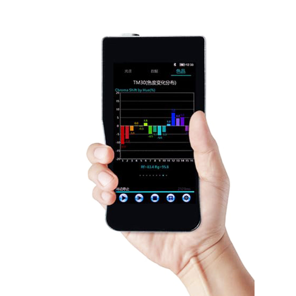 VTSYIQI Handheld Spectrometer Spectral Illuminometer with 5-inch Touch Screen Wavelength Range 380nm～780nm Photometric linearity±0.3% High Precision CCD Sensor Spectral Bandwidth 2nm 5-inch Touch Screen Photosensitive Surface Ф10mm