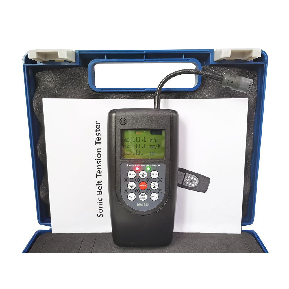 VTSYIQI Sonic Belt Tension Meter Tester Belt Tension Measuring Device with Detachable Probe Range 10Hz-680Hz Max Belt Length 9999mm Accuracy ±1HZ for Measure How Often a Drive Belt Vibrates When It Hits or Moves Quickly