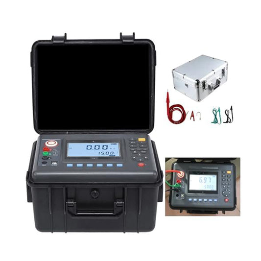 VTSYIQI High Voltage Insulation Resistance Tester 5KV Insulation Resistance Tester with Resolution 0.01MΩ Range 0.01MΩ-10TΩ  Rated Voltage 100V 250V 500V 1000V 2500V 5000V 500 Groups Data Storage