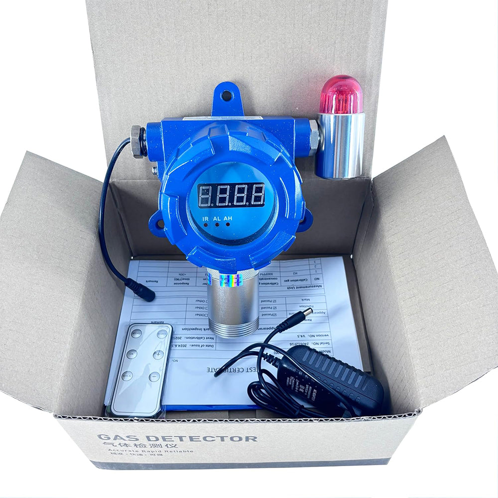 VTSYIQI Chlorine Gas Detector Cl2 Leak Monitor with Sound & Light Alarm Function Measuring Range 0-50ppm Resolution 0.01ppm Standard 4-20mA and RS485 Output