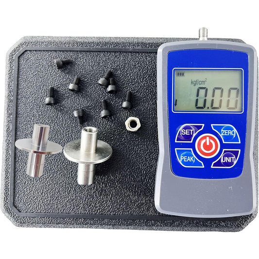 VTSYIQI Digital Fruit Penetrometer Fruit Hardness Tester Fruit Firmness Tester   with Load Division Value 0.01Kgf/cm2 Two Measuring Head Φ11.1mm Φ7.9mm Insertion Depth of Indenter 10mm for Soft and Hard Fruits