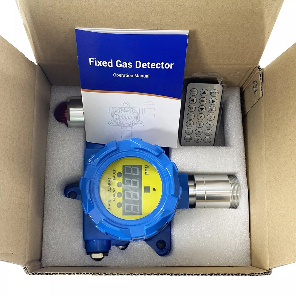 VTSYIQI HCL Gas Detector Fixed Hydrogen Chloride Gas Detector with Measuring Range 0-50ppm Resolution 0.1ppm Aluminum Shell Material Display Screen for Continuous Monitoring of Measurable Gases in Industrial Environments