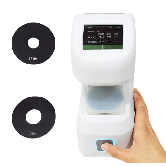 VTSYIQI Dual Caliber Hazemeter Transmission Haze Meter Haze Measurement with Measuring Aperture 21mm 15mm Resolution 0.01% Light Source CIE-A CIE-C CIE-D65 ASTM and ISO Double Standard Repeatability 0.05