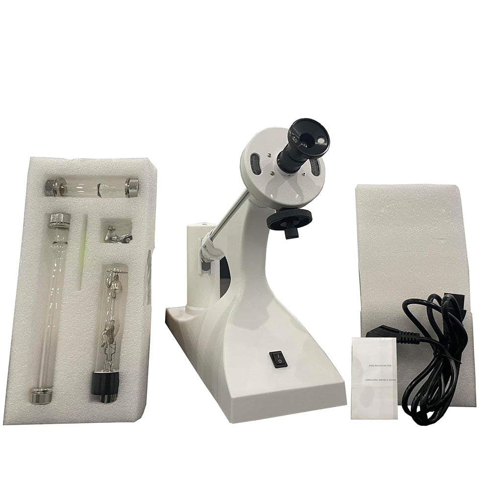 VTSYIQI Polarimeter Lab Instrument Manual Disc polarimeter with Sodium Lamp +/- 180 degree Manual Polarimeter Research Industry Type Disk Polarimeter 100mm and 200mm Polarimeter Tube Manual Polarimeter Tester