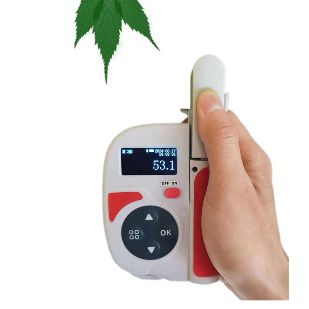 VTSYIQI Handheld Chlorophyll Meter Chlorophyll Content Measurement with OLED Display Screen Measuring Range 0.0-99.9 SPAD -10~99.9°C Measurement Area 2mm*2mm for Measuring Chlorophyll Content and Leaf Surface Temperature in Plants