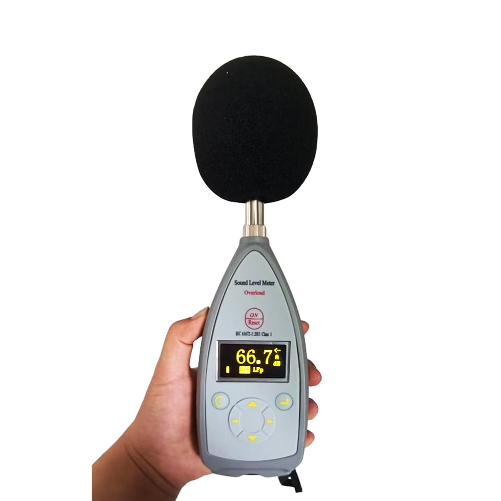 VTSYIQI Professional Class 1 Sound Level Meter Decibel Meter Noise Level Meter Tester with Integrating Function 10 Hz-20 kHz 25dB(A)-140dB(A) 8000 Groups Data Storage Statistical Analysis Function